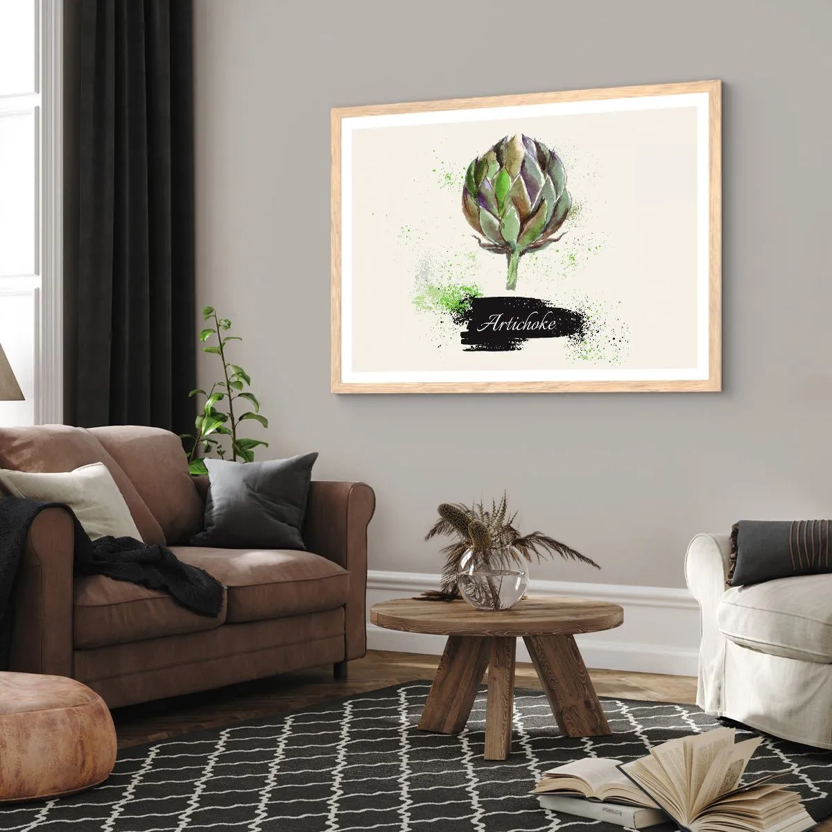 Affiche dans un chêne clair - Poster - Vive les légumes! - 100x70 cm