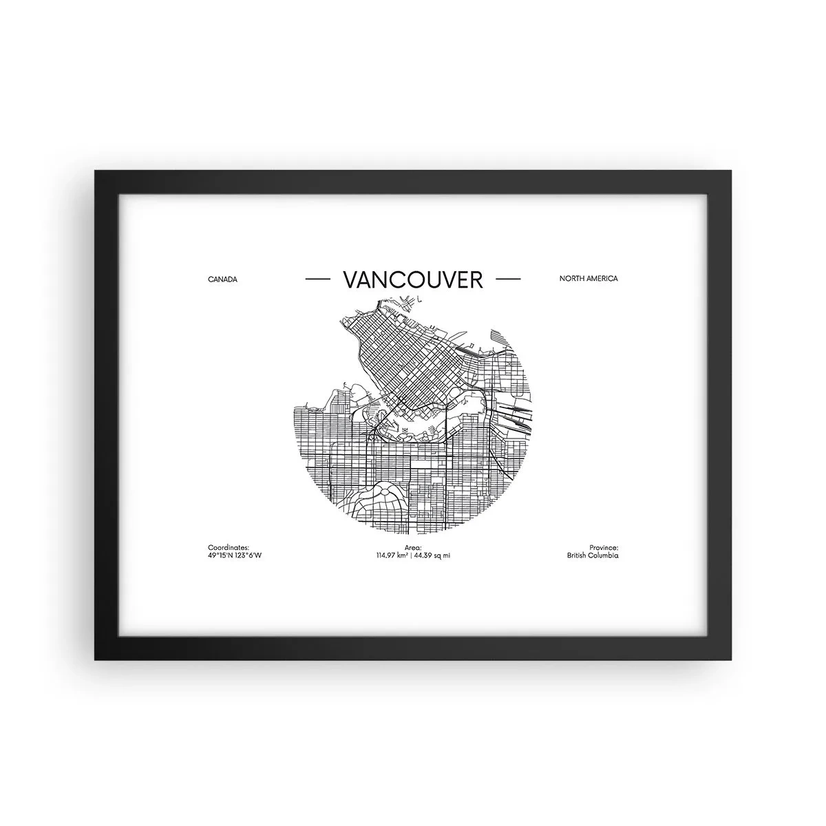 Affiche dans un cadre noir - Poster - Anatomie de Vancouver - 40x30 cm