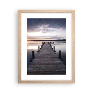 Affiche dans un chêne clair - Poster - Une frontière tranquille entre le jour et la nuit - 30x40 cm