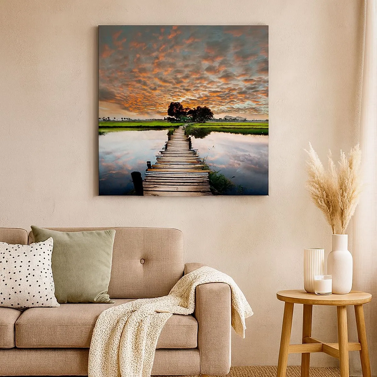 Impression sur toile - Image sur toile - Étendez vos bras - respirez - 30x30 cm