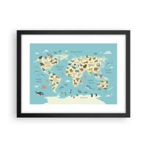 Affiche dans un cadre noir - Poster - De bons voisins - 40x30 cm