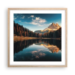 Affiche dans un chêne clair - Poster - Double paysage - 50x50 cm