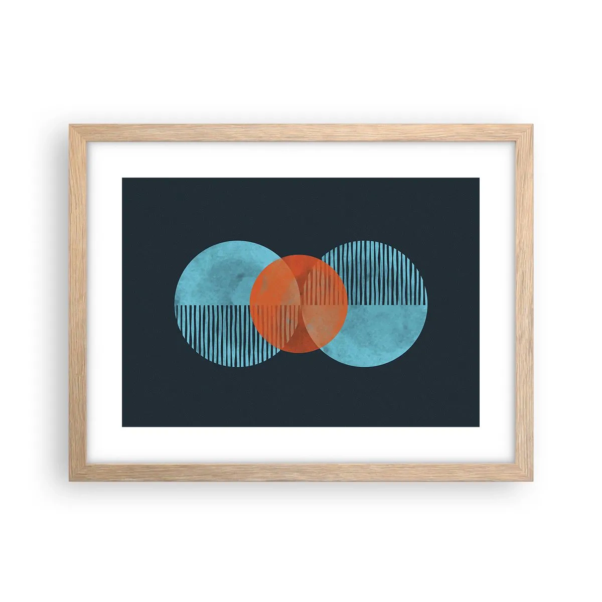 Affiche dans un chêne clair - Poster - Composition symétrique - 40x30 cm