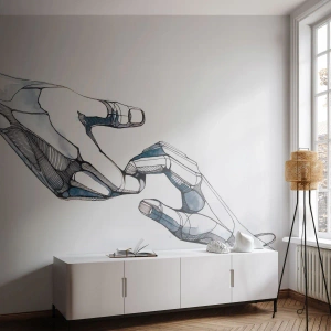 Papier peint sur mesure Premium Sand - Un bon geste - Abstraction, Mains, Graphique