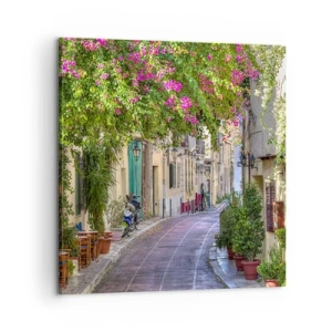 Impression sur toile - Image sur toile - Allée fleurie - 60x60 cm