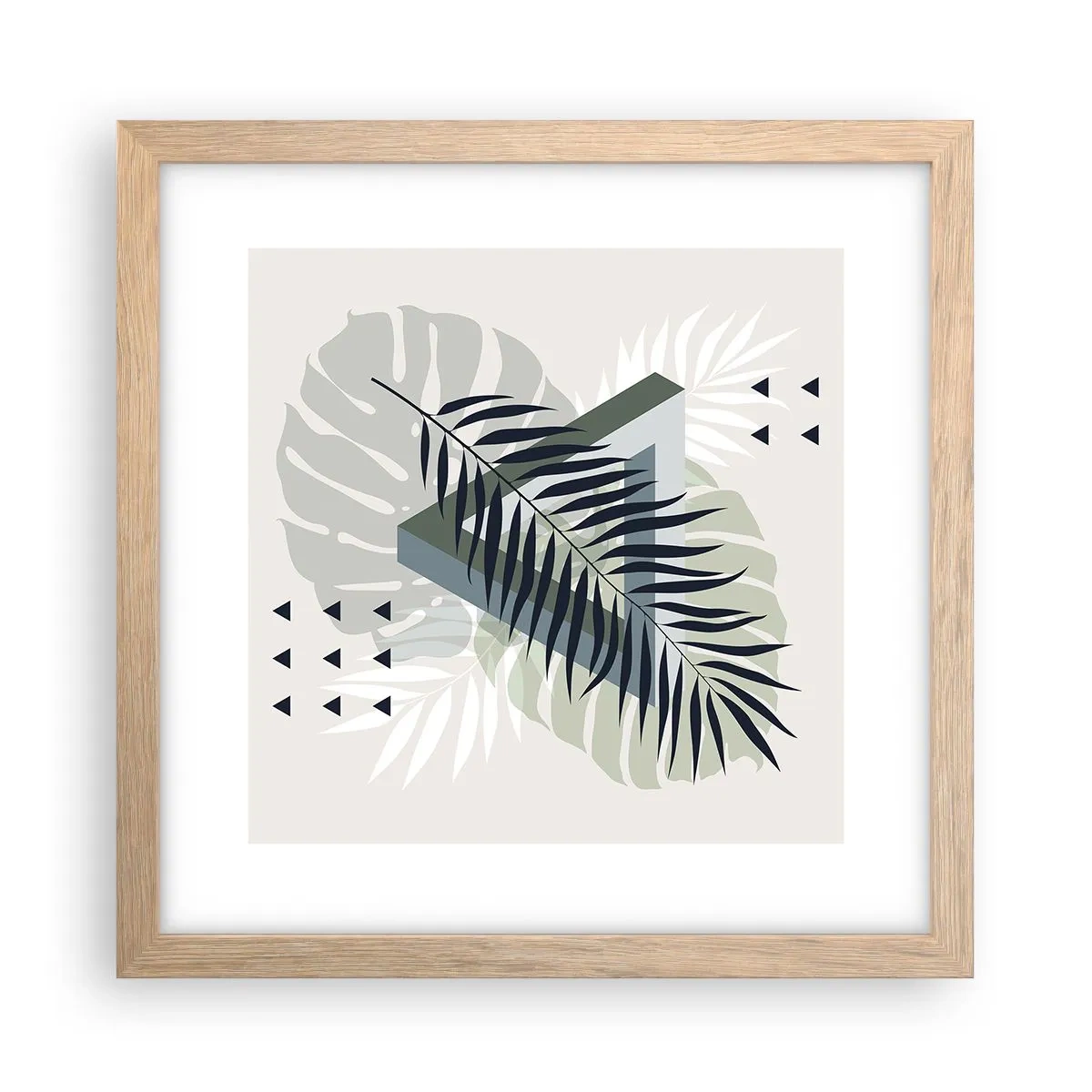 Affiche dans un chêne clair - Poster - Nature et géométrie - deux odres? - 30x30 cm