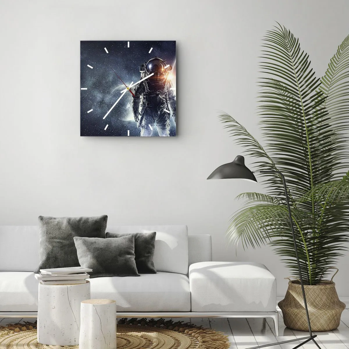 Horloge murale - Pendule murale - Aventure spatiale - 30x30 cm
