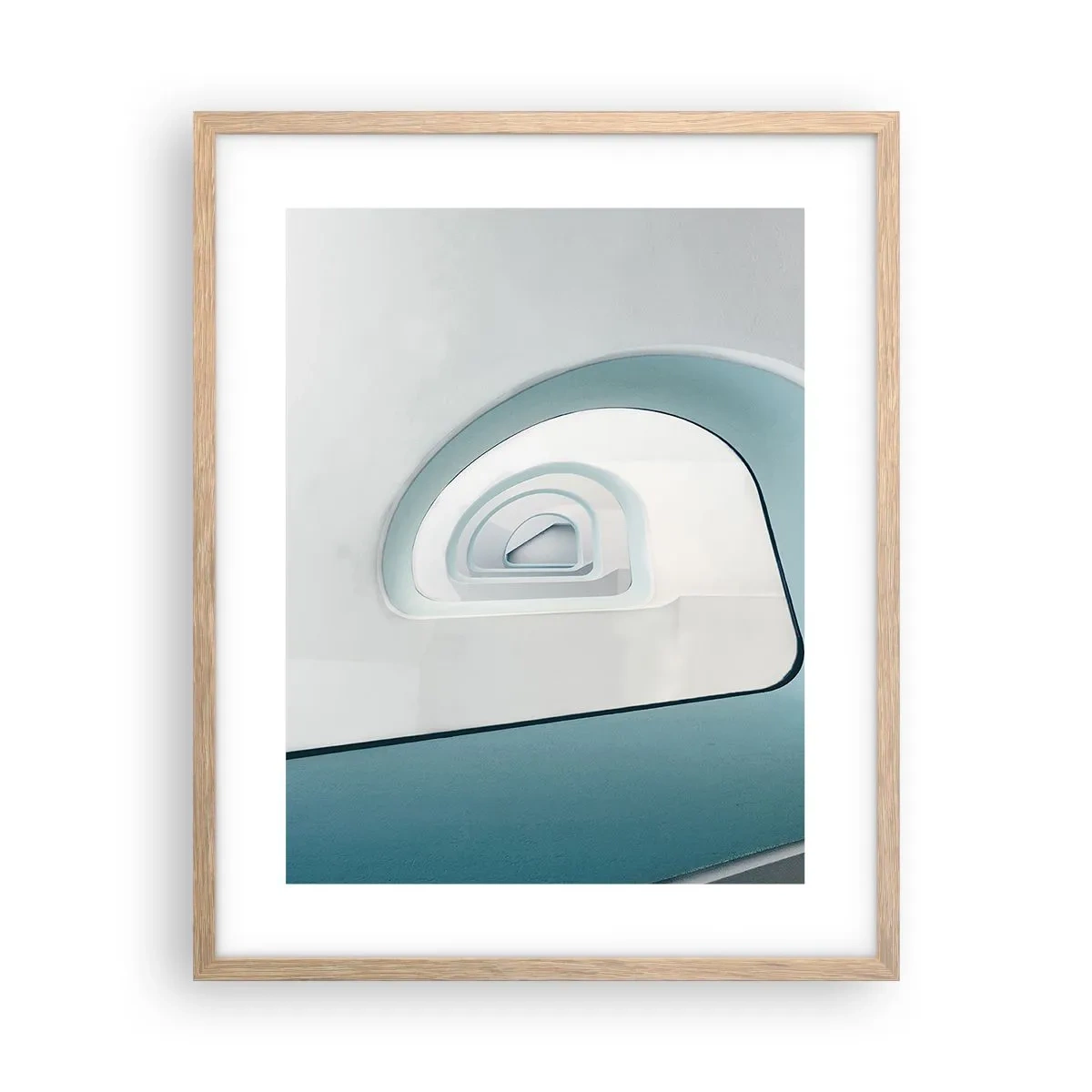 Affiche dans un chêne clair - Poster - Au profondeur du bleu - 40x50 cm