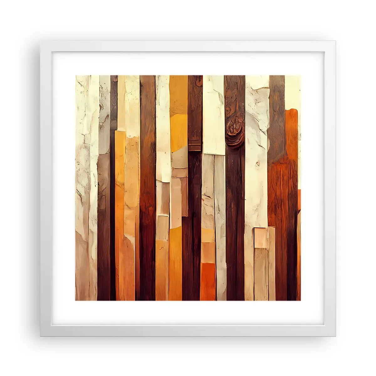 Affiche dans un cadre blanc - Poster - Hymne des arbres forestiers - 40x40 cm