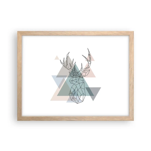 Affiche dans un chêne clair - Poster - Dans une forêt géométrique - 40x30 cm