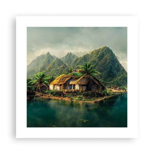 Affiche - Poster - Paradis tropical - 40x40 cm