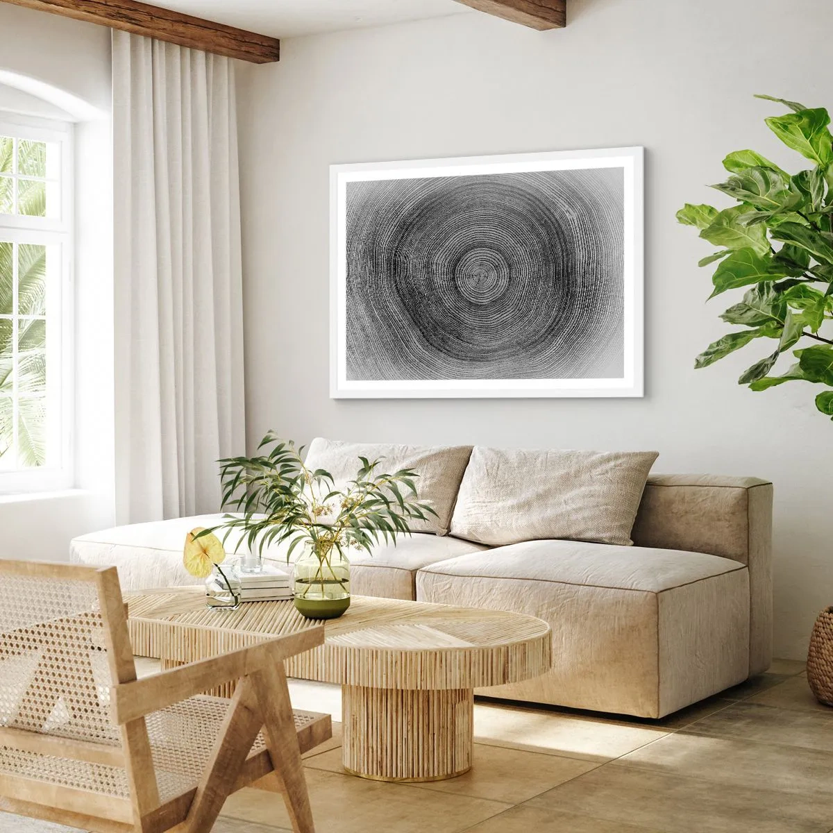 Affiche dans un cadre blanc - Poster - Signe du temps - 100x70 cm