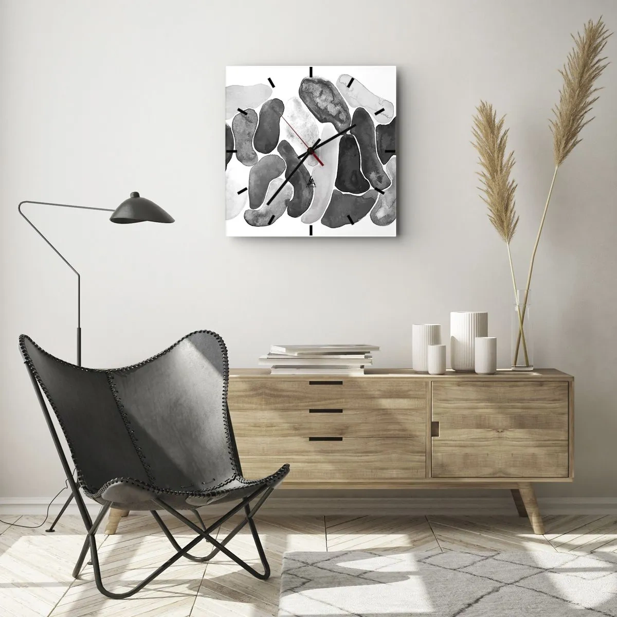 Horloge murale - Pendule murale - Abstraction rocheuse - 40x40 cm