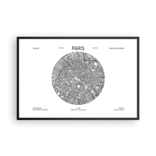 Affiche dans un cadre noir - Poster - Anatomie de Paris - 91x61 cm