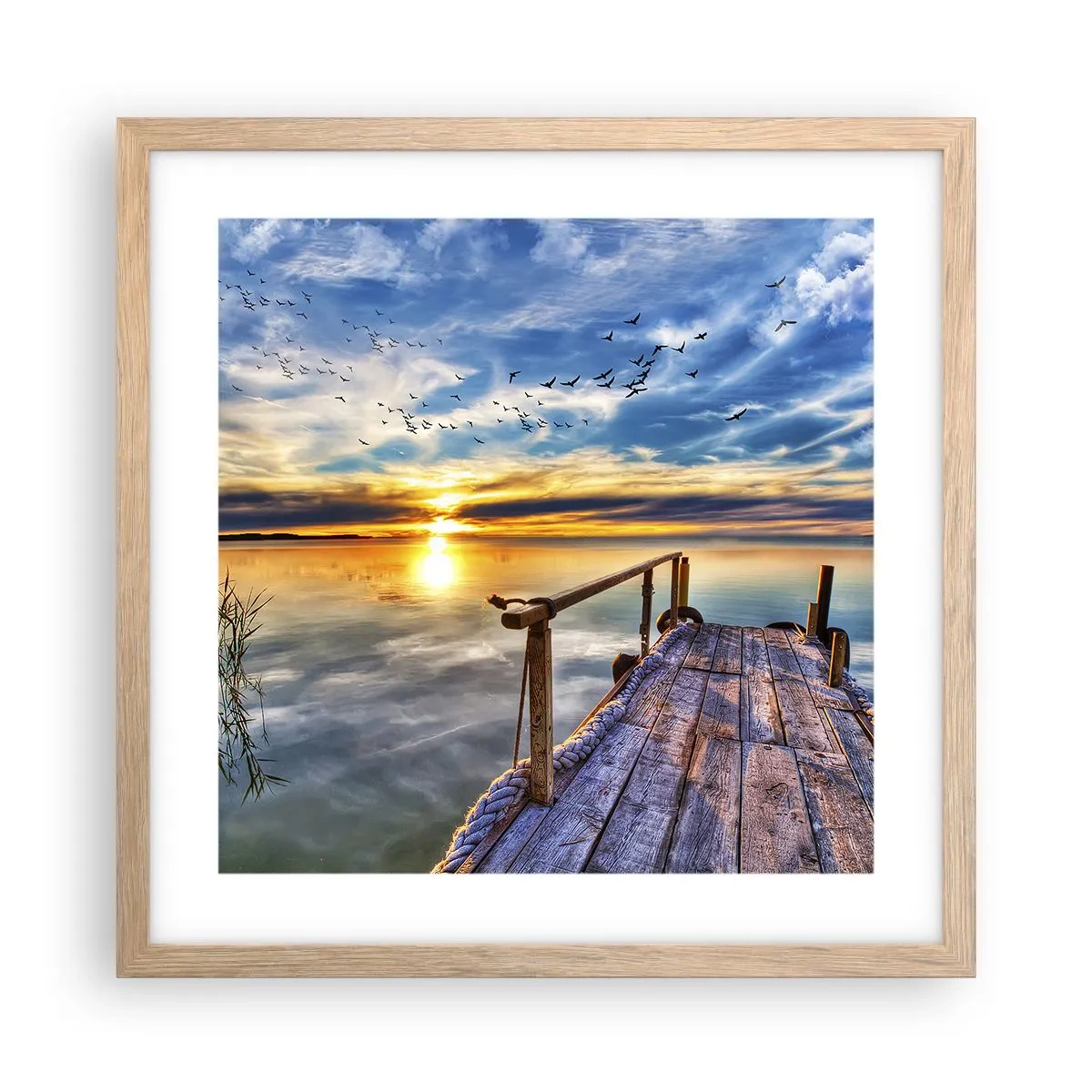 Affiche dans un chêne clair - Poster - Le vent se repose - 40x40 cm