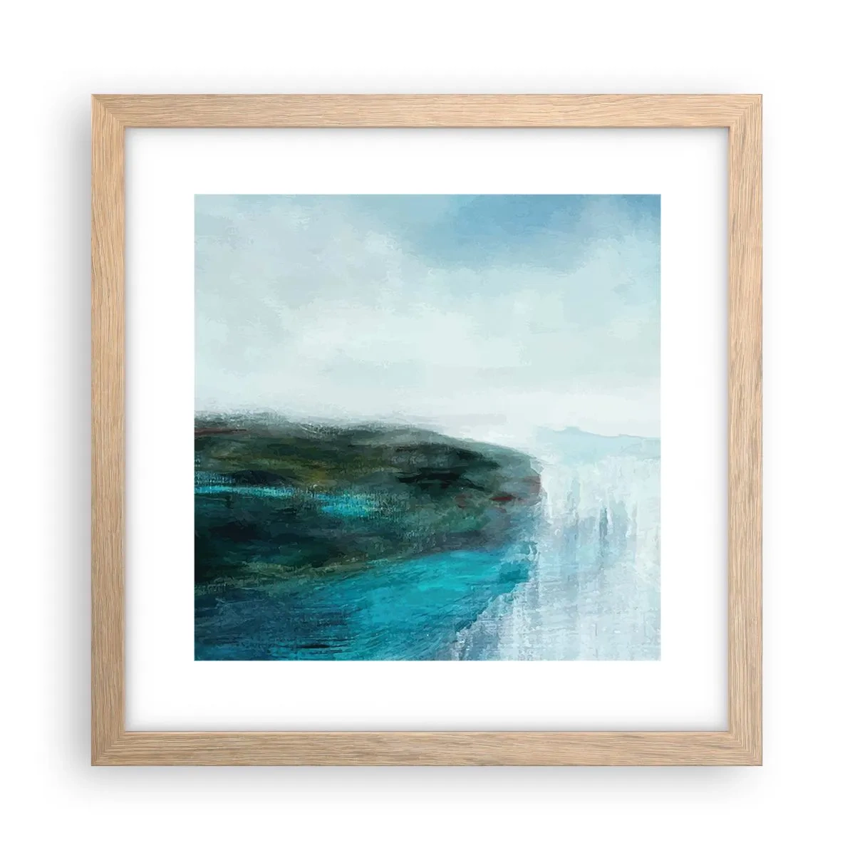 Affiche dans un chêne clair - Poster - Abstraction nautique - 30x30 cm