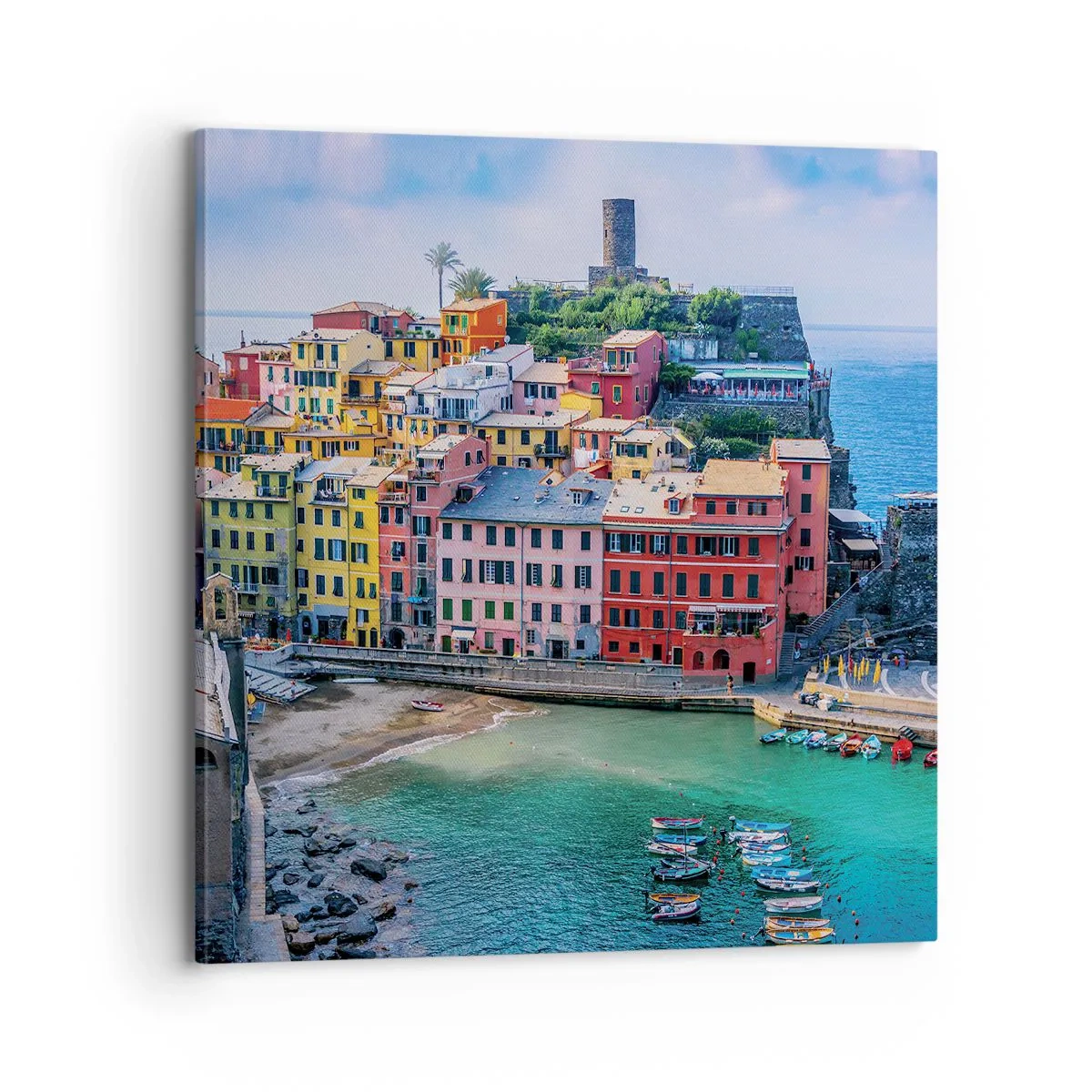 Impression sur toile - Image sur toile - Petite ville magique de méditerranée - 70x70 cm