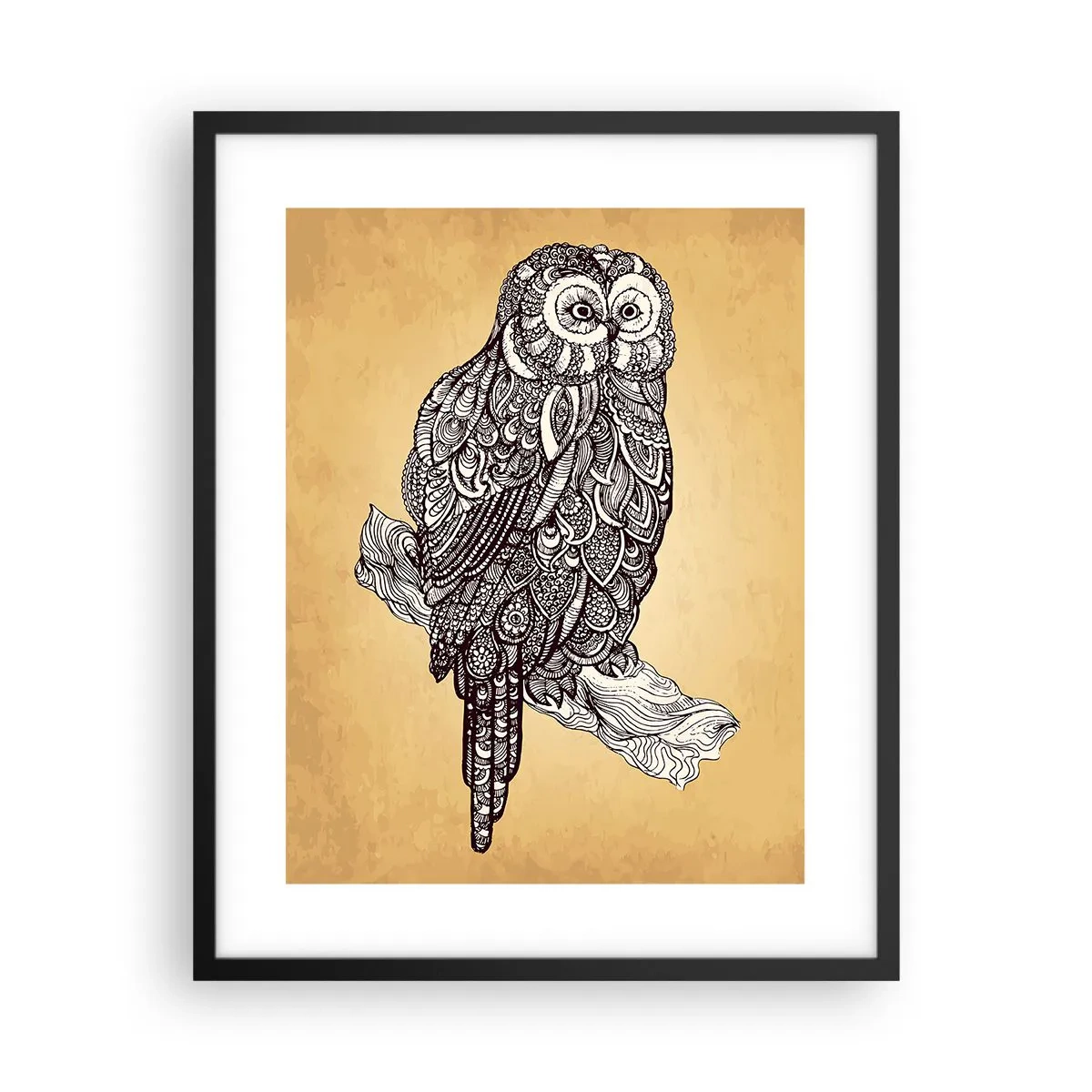 Affiche dans un cadre noir - Poster - Ornements complexes de sagesse - 40x50 cm