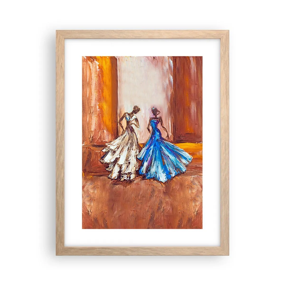 Affiche dans un chêne clair - Poster - Un duo reconnaissant - 30x40 cm