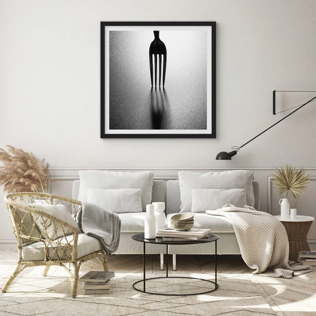 Affiche dans un cadre noir - Poster - Lumière et ombre - 30x30 cm