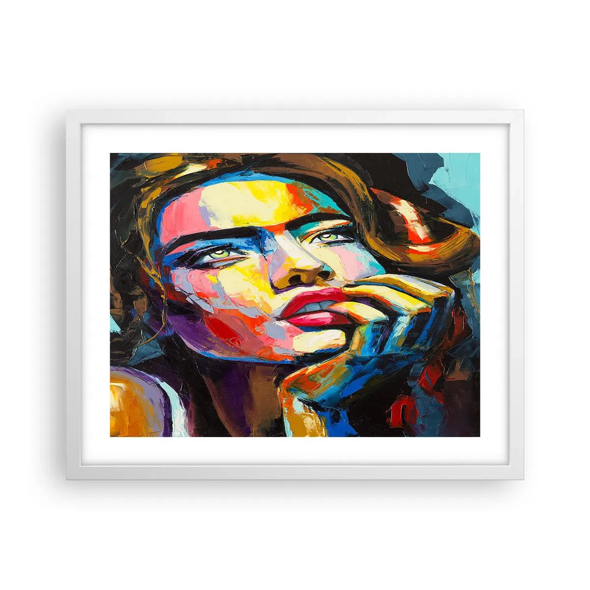 Affiche dans un cadre blanc - Poster - Les rêves volent dans le ciel comme des oiseaux - 50x40 cm