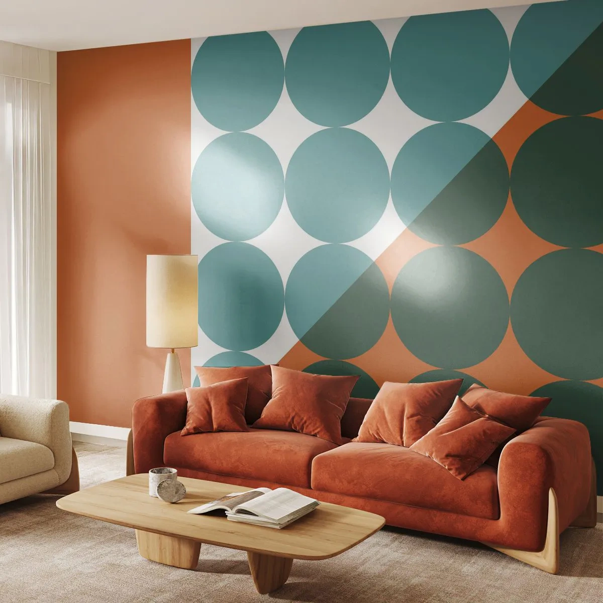 Papier Peint Autocollant Deluxe Sticker - En haut et en diagonale - Abstraction, Morceau, Graphique - 300x210 cm