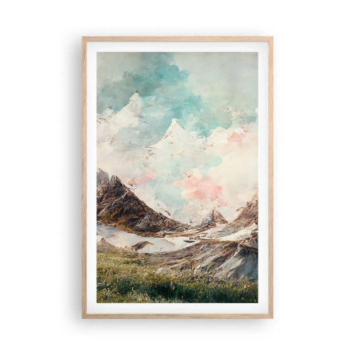 Affiche dans un chêne clair - Poster - Lames de roche - 61x91 cm