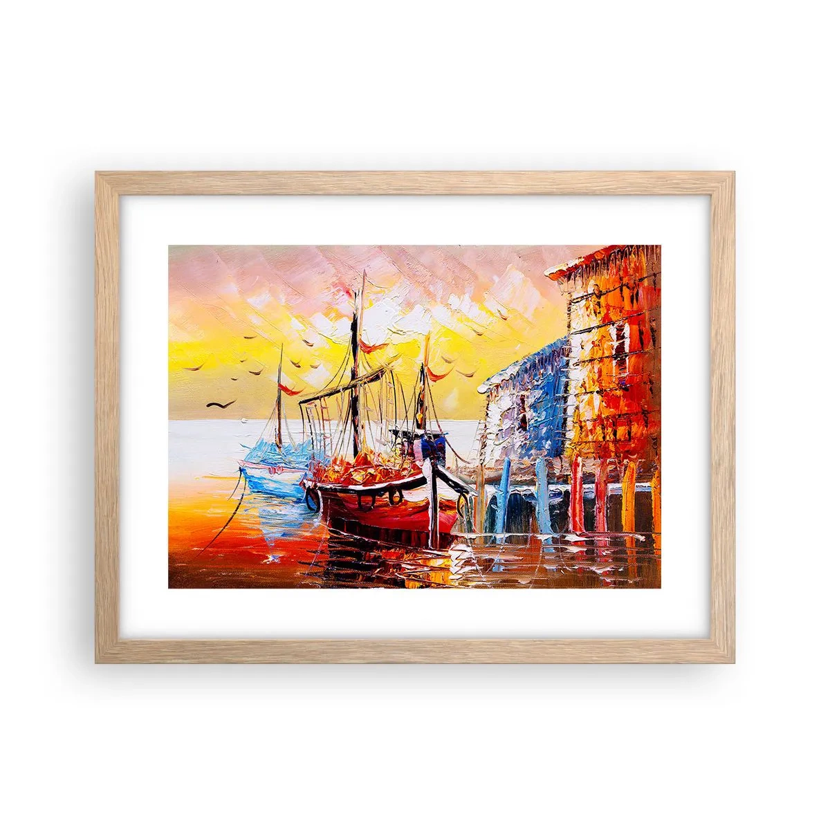 Affiche dans un chêne clair - Poster - Bon retour - 40x30 cm