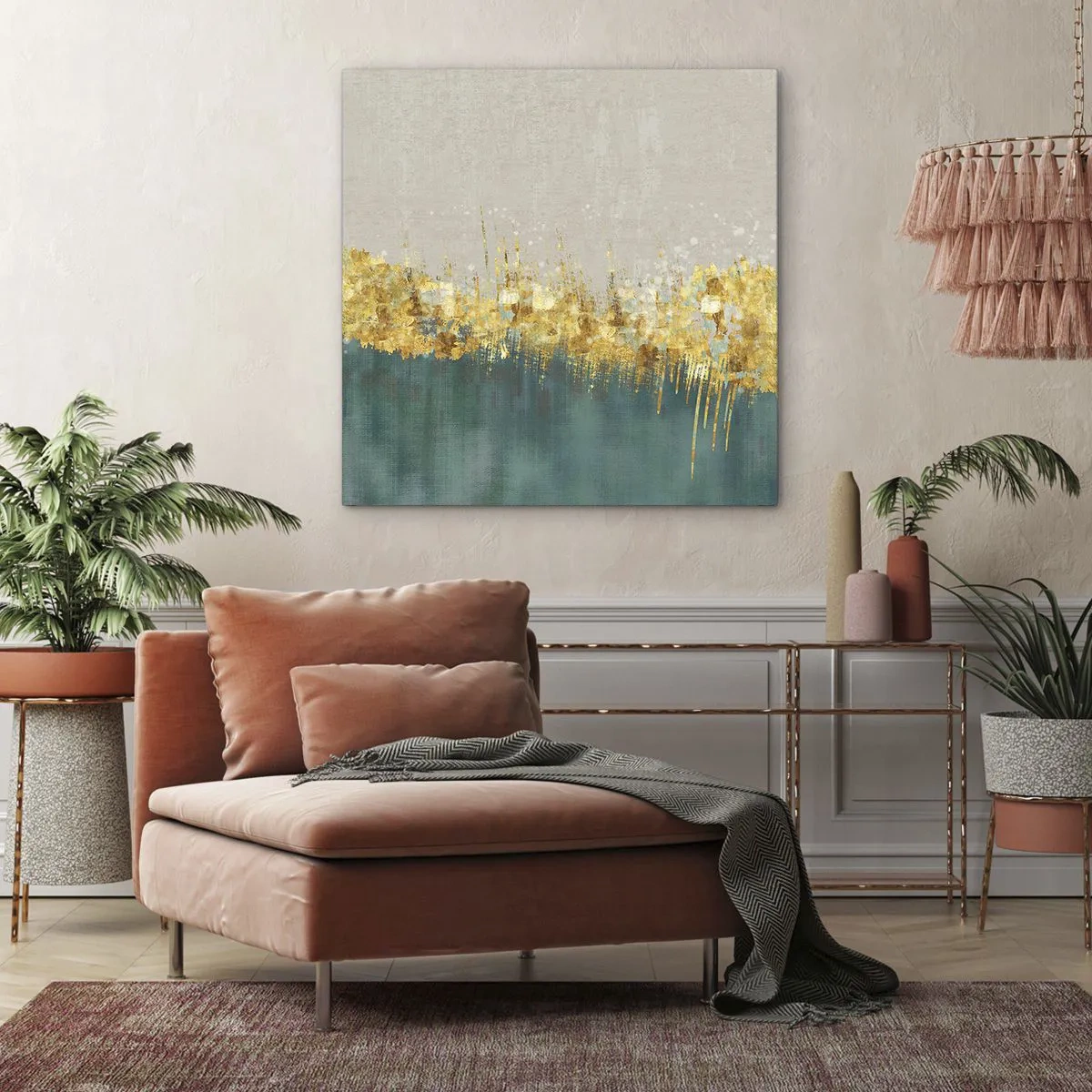 Impression sur toile - Image sur toile - La frontière dorée - 50x50 cm