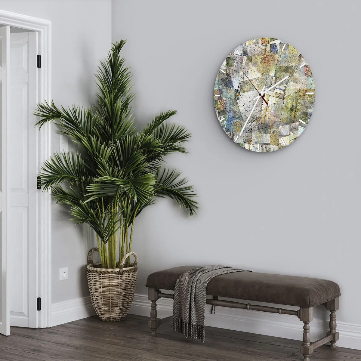 Horloge murale - Pendule murale - Remaniement géométrique - 40x40 cm