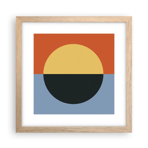 Affiche dans un chêne clair - Poster - Composition de chaleur et de fraîcheur - 30x30 cm