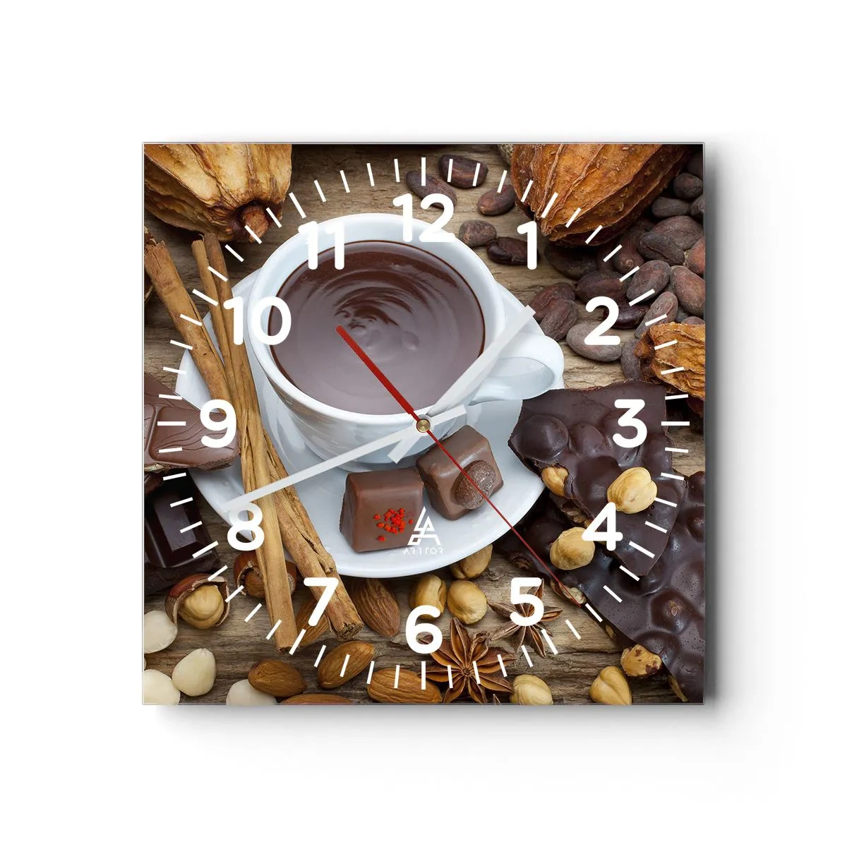 Horloge murale - Pendule murale - D'une chocolaterie de conte de fées - 30x30 cm