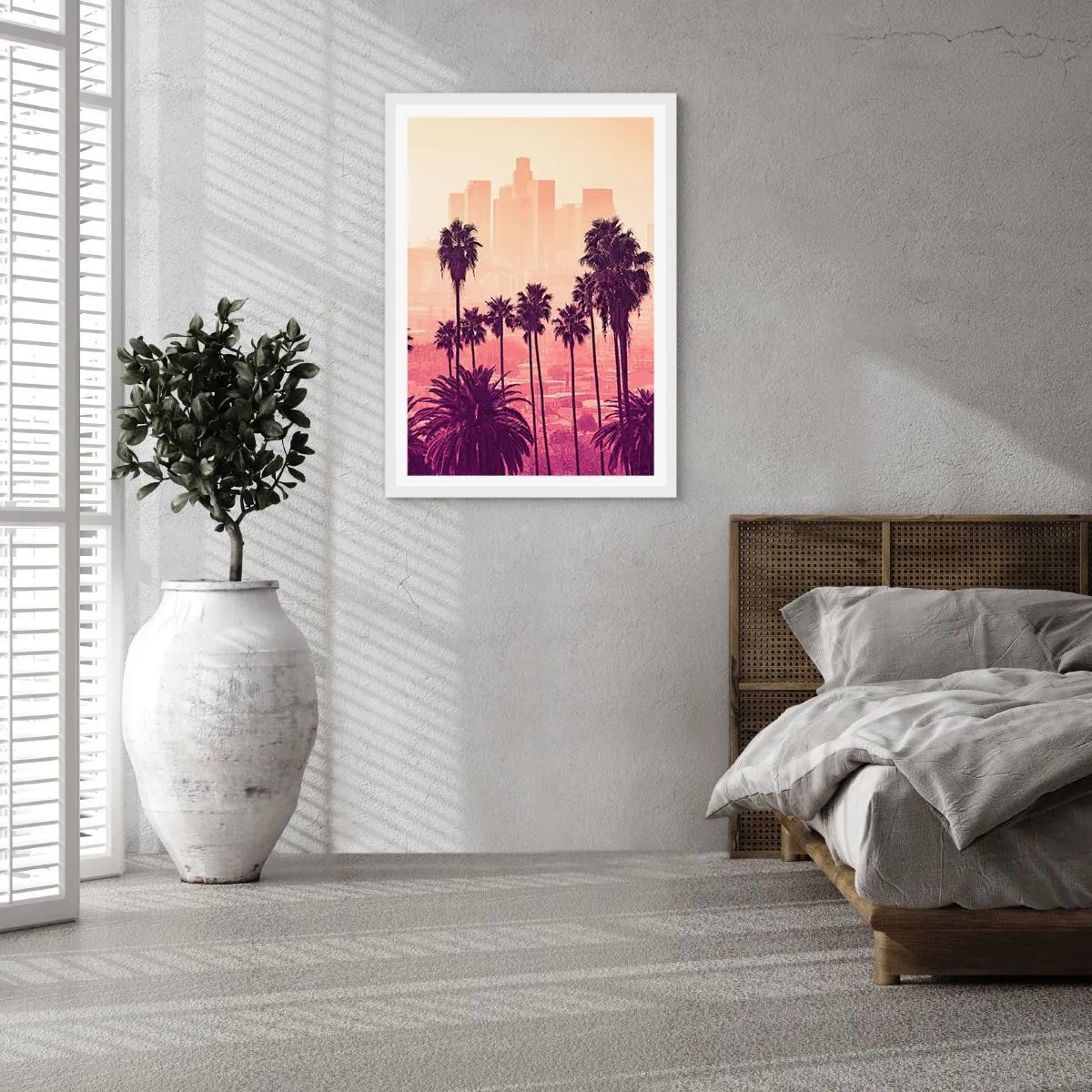 Affiche dans un cadre blanc - Poster - Paysage californien - 70x100 cm