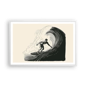 Affiche dans un cadre blanc - Poster - Le roi de la vague - 91x61 cm