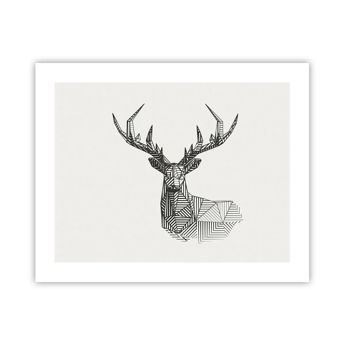 Affiche - Poster - Cerf dans un style cubique - 50x40 cm