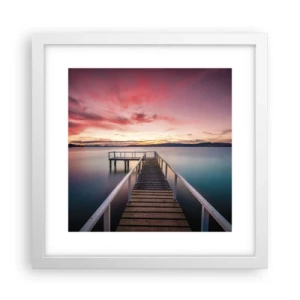 Affiche dans un cadre blanc - Poster - La douce flamme du soir - 30x30 cm