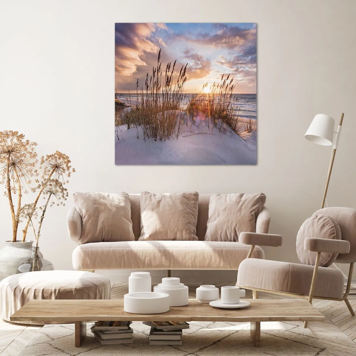 Impression sur toile - Image sur toile - Salutations du soleil et du vent - 70x70 cm