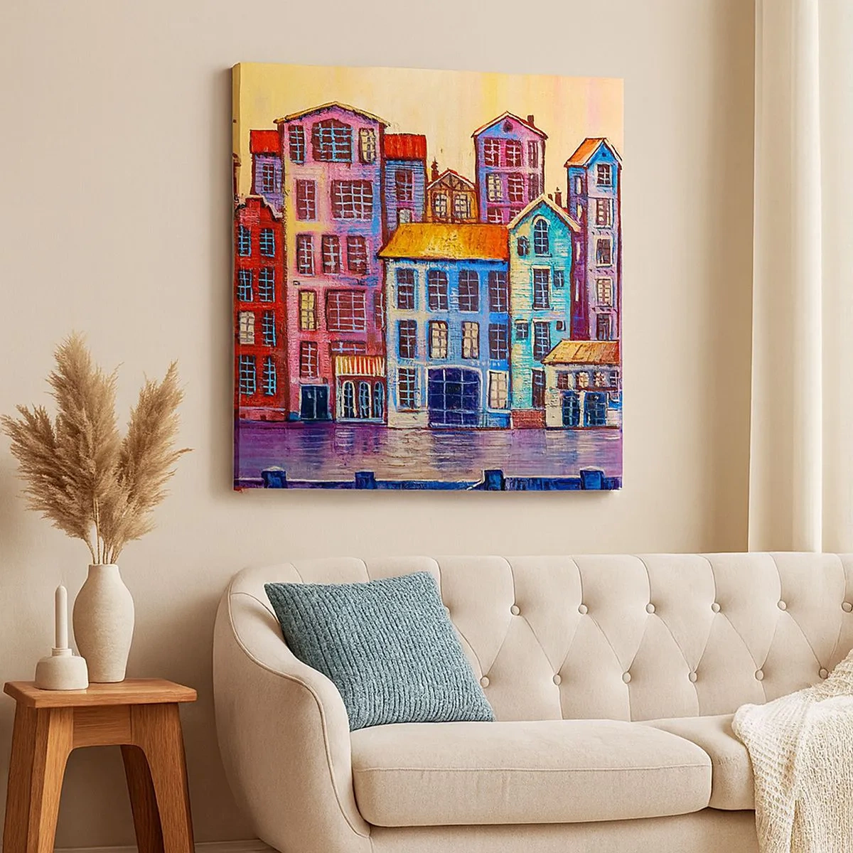 Impression sur toile - Image sur toile - Une ville comme dans un conte de fées - 30x30 cm