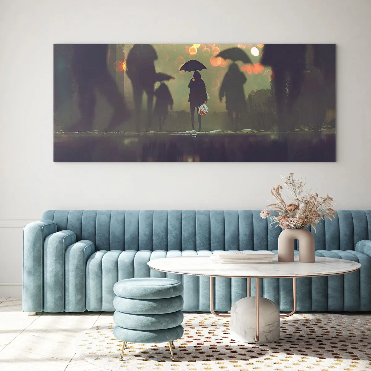 Impression sur verre - Image sur verre - Du point de vue d'une goutte de pluie - 100x40 cm