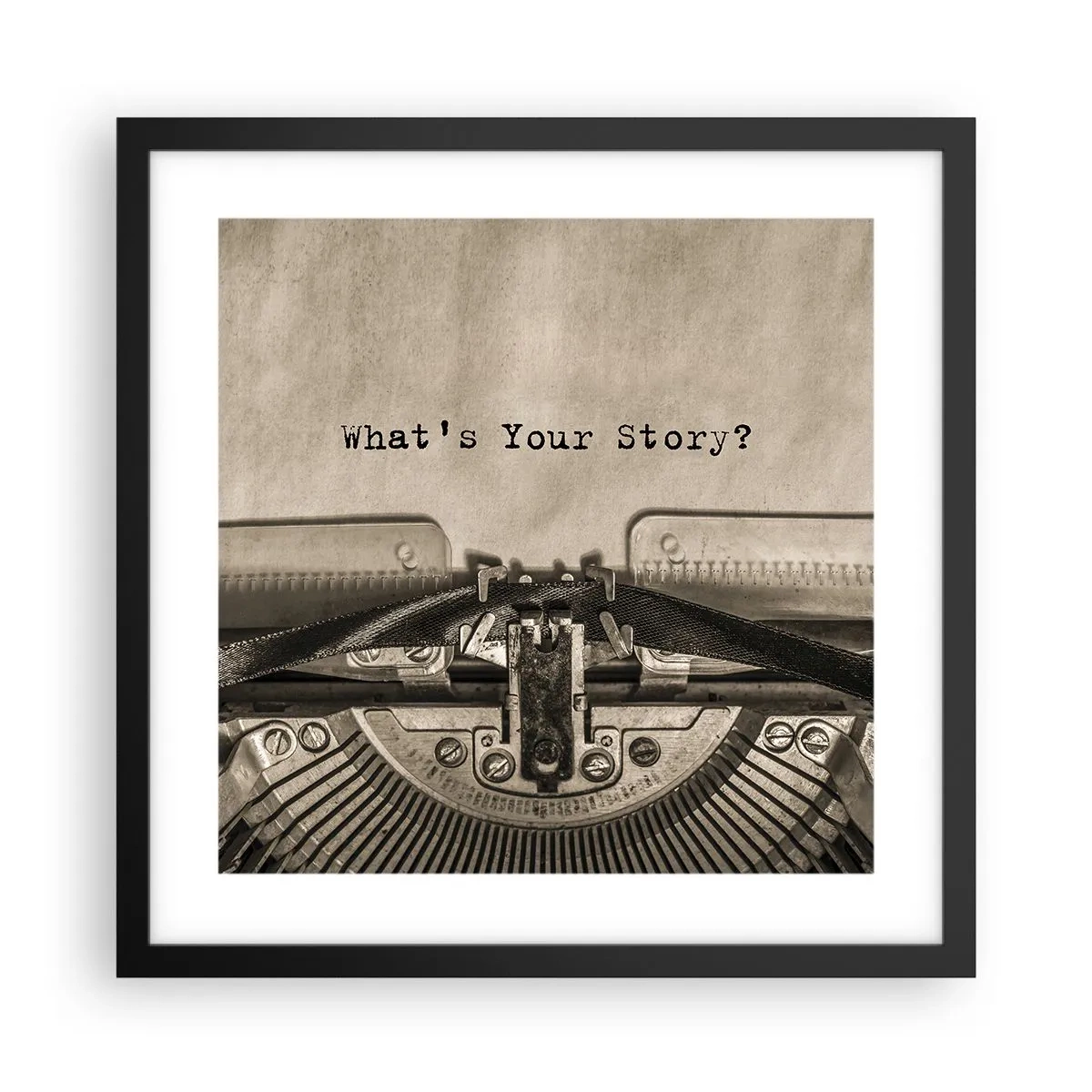 Affiche dans un cadre noir - Poster - Réponds-moi - 40x40 cm