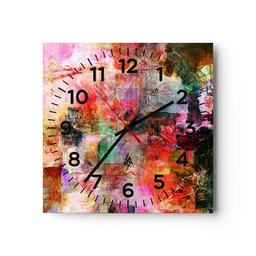 Horloge murale - Pendule murale - Un voyage à travers les roses - 30x30 cm