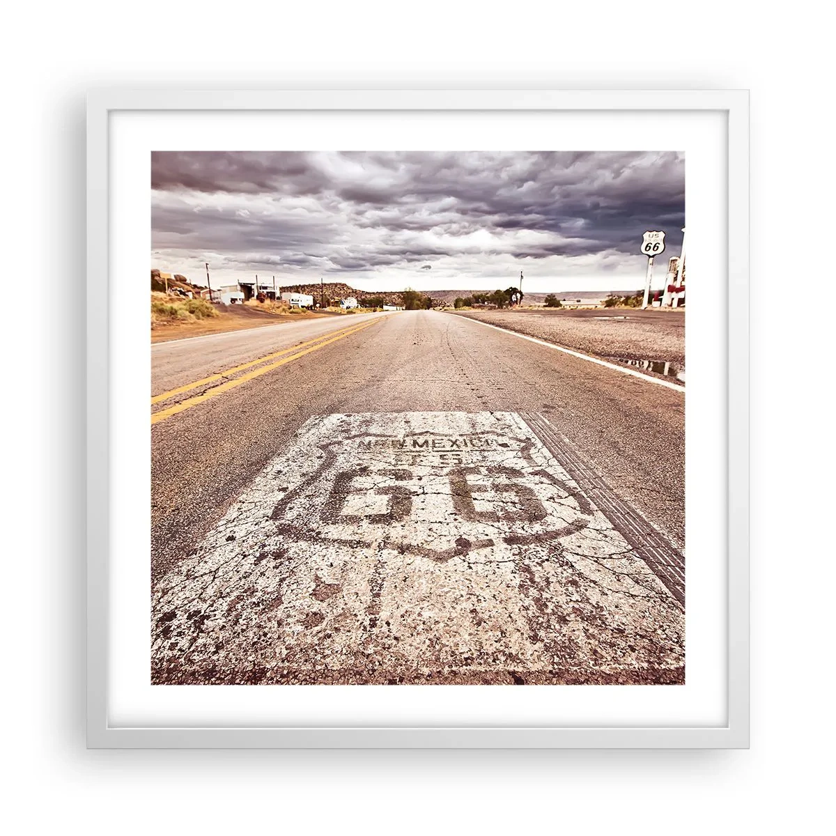 Affiche dans un cadre blanc - Poster - Mother Road - une légende américaine - 50x50 cm