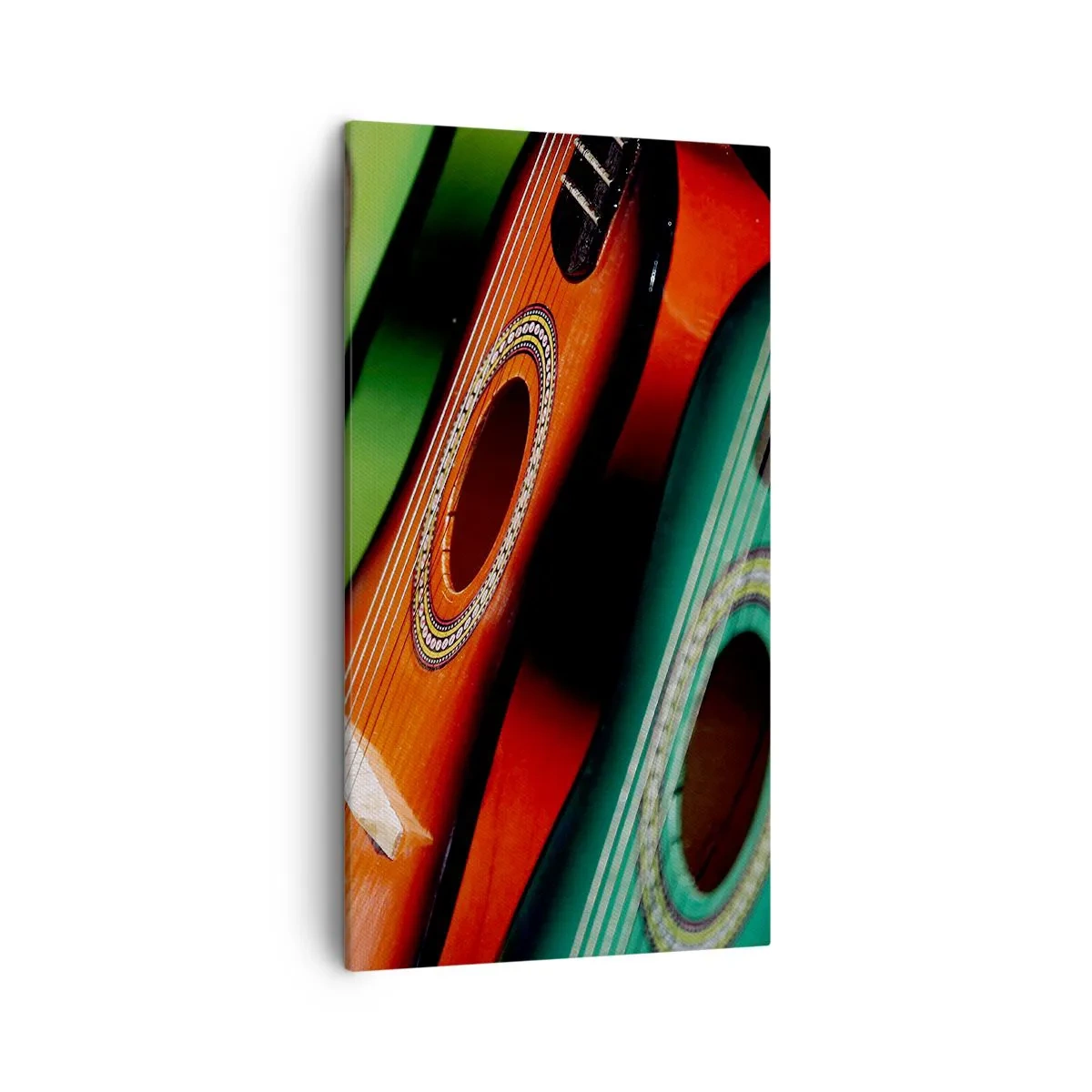 Impression sur toile - Image sur toile - La guitare a plusieurs couleurs - 45x80 cm