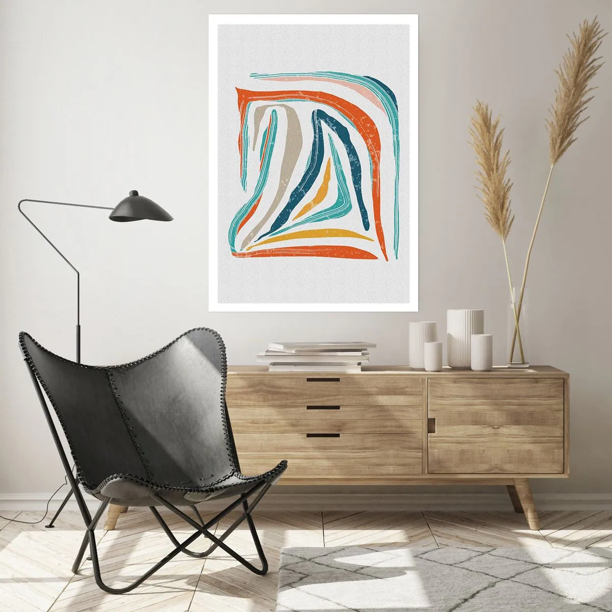 Affiche - Poster - Abstraction avec un sourire amical - 40x50 cm