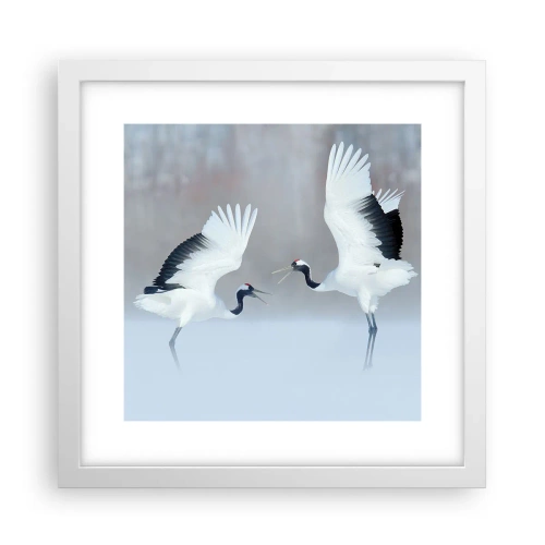 Affiche dans un cadre blanc - Poster - Danse dans le brouillard - 30x30 cm