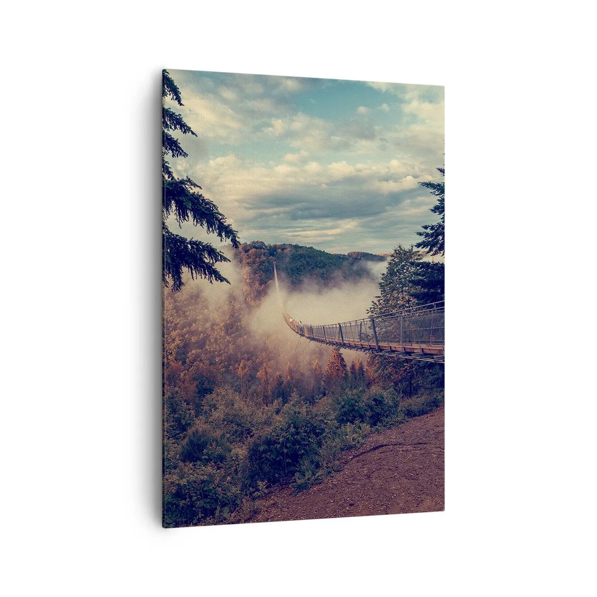 Impression sur toile - Image sur toile - Au-dessus de la forêt d'automne - 70x100 cm