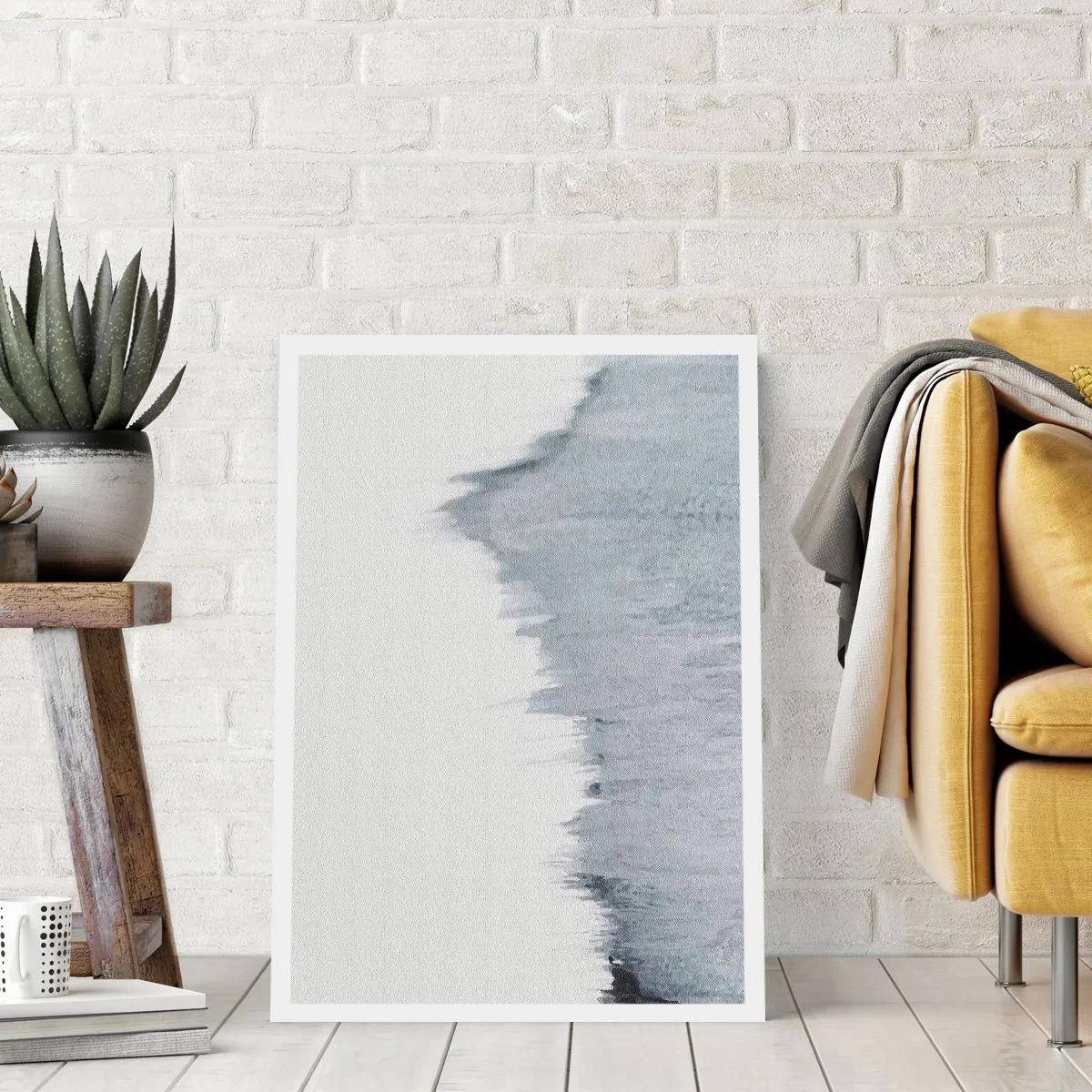 Affiche - Poster - Une composition abstraite dans des tons de gris avec des coups de pinceau dynamiques. - 50x70cm - Une esquisse mystérieuse - Décoration murale moderne pour le salon et la chambre ARTTOR