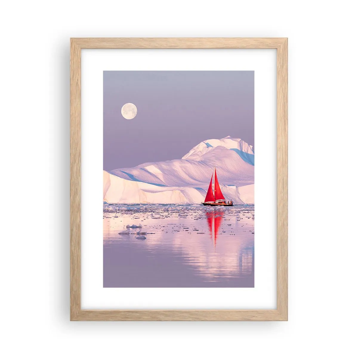 Affiche dans un chêne clair - Poster - La chaleur de la voile, le froid de la glace - 30x40 cm