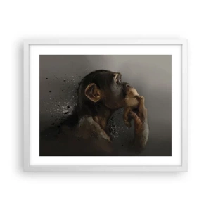 Affiche dans un cadre blanc - Poster - Certainement un penseur - 50x40 cm
