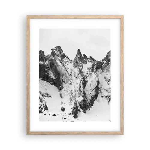 Affiche dans un chêne clair - Poster - Crête dangereuse de granit - 40x50 cm
